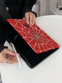 Apple 1 件装 Tpu 蜘蛛网图案保护壳，内置铅笔槽，睡眠/唤醒功能，旋转支架，兼容 iPad 第 9 代、第 10 代、Air 4（10.9 英寸）、iPad Air 5、iPad 6、iPad Pro 11 英寸 - 彩色 - 查看 3