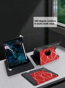 Apple 1 件装 Tpu 蜘蛛网图案保护壳，内置铅笔槽，睡眠/唤醒功能，旋转支架，兼容 iPad 第 9 代、第 10 代、Air 4（10.9 英寸）、iPad Air 5、iPad 6、iPad Pro 11 英寸 - 彩色 - 查看 2