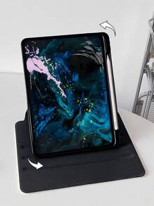 Apple 1 件装 Tpu 蜘蛛网图案保护壳，内置铅笔槽，睡眠/唤醒功能，旋转支架，兼容 iPad 第 9 代、第 10 代、Air 4（10.9 英寸）、iPad Air 5、iPad 6、iPad Pro 11 英寸 - 彩色 - 查看 4