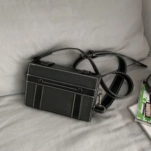 斜背包斜背包單肩包方形包防水返校大學商務旅行 Pu 皮革簡約復古商務時尚街頭男士男孩大學生男友禮物