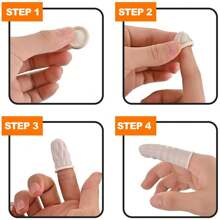 200入組加厚一次性乳膠指套,採用耐磨橡膠材料,用於家庭清潔防滑指套保護成人 - 白色 - 查看 5