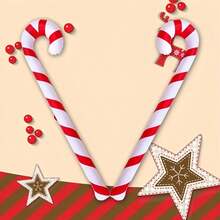 6 件套，88 厘米圣诞主题充气棒棒糖、拐杖糖气球派对室内/室外节日装饰、圣诞玩具