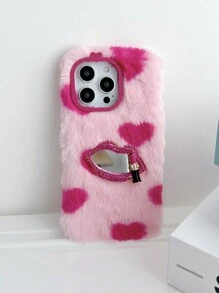 玫瑰粉红心形手机壳 - 设计手机壳 - 玫紅色 - 查看 1