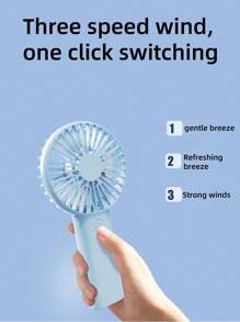 1 pieza Abanico de plástico mini simple rosado portátil de mano para verano - Rosa - Ver 7