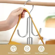 1pc 360 Degree Rotatable Metal Purse Hanger Organizer For Closet - Keep Purses Visible And In Good Condition - Space Saving Backpack Rack - SilveryStorage Bag School Supplies School Accessories Back To School Room Decor Home Decor University Students Organizer