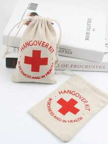 30 Pcs/Lot 10x14cm Storage Bags For Hangover Kits Wedding Bachelor Party Favors Package Linen Drawstring Pouches