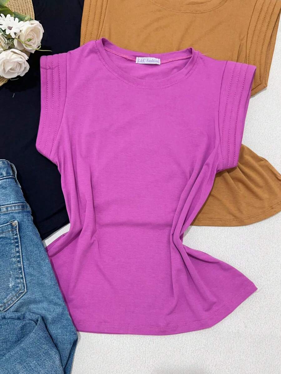Women Tops - 中紫紅色 - 查看 1