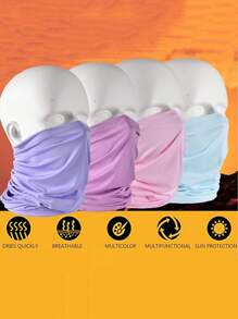 Sun Protective Anti UV 4pcs/Pack 17.8*9.6 Inches Moisture-Wicking, Breathable, Anti-Sand, Dust-Proof, Sun-Proof Sports Headband, Neck Gaiter, Mask, Scarf, Perfect For Men And Women Outdoor Activities Such As Riding, Skiing, Hiking, Climbing, Fishing, Etc. Ski Mask,Suitable For Cycling,Riding Motorcycle And Skiing