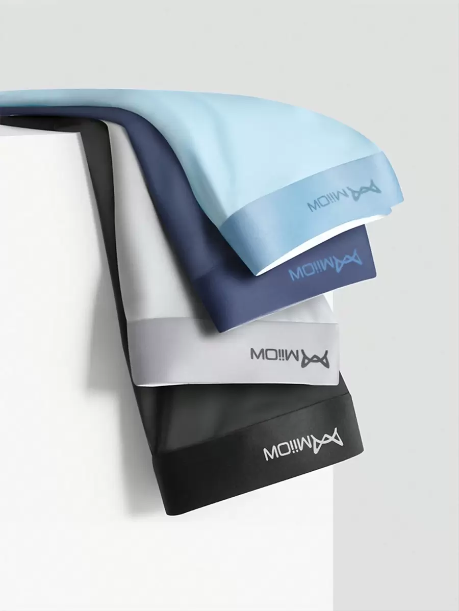 MIIOW Quần lót Boxer nam Ice Silk kháng khuẩn 4 chiếc/bộ có thiết kế liền mạch - Nhiều màu - Xem 1