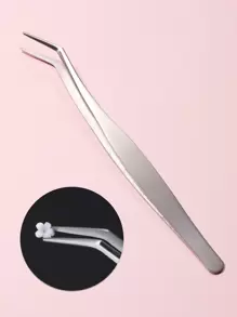 FULL BEAUTY Stainless Steel Silver Tweezers For Eyelash Extensions Superhard Precision Lash Volume Tweezers Manicure Makeup Repair Tools For Home Salon - Silver - View 1