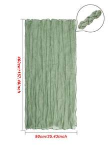 90*400cm 粗布皺紋桌布,波西米亞風格桌布,檸檬草綠