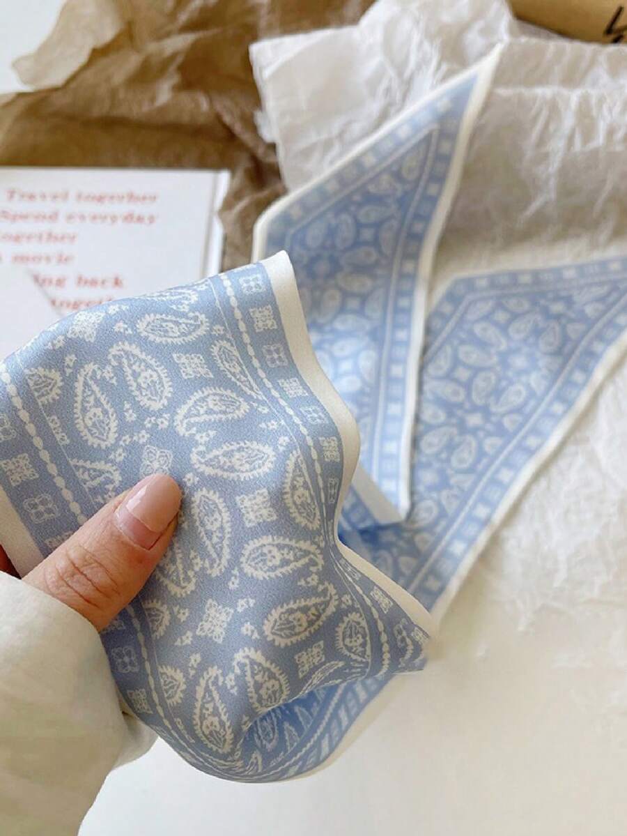1 Miếng Quý cô Retro Phong cách Pháp Khăn quàng cổ gầy - Nhiều màu - Xem 1
