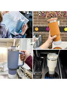 1入組廚房配件矽膠杯套,不銹鋼運動底座,防滑墊,矽膠杯墊