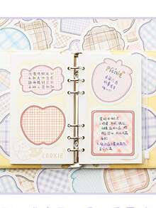 100入組迷人的形狀便簽簿,ins風格便利貼,不粘拼貼畫底座背景裝飾紙 - 粉色 - 查看 4