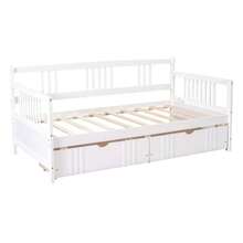 MERAX Twin Size Daybed Wood Bed With Two Drawers - trắng - Xem 6