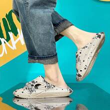 男士太空印花拖鞋,夏日時尚輕便室外浴室防滑家居拖鞋,沙灘涼鞋