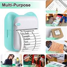 A31 Mini Printer with 13Rolls Thermal Papers Label Portable Thermal Printers Inkless impressora portatil Sticker Paper 57mm For Android IOS 200DPI - Blue - View 5