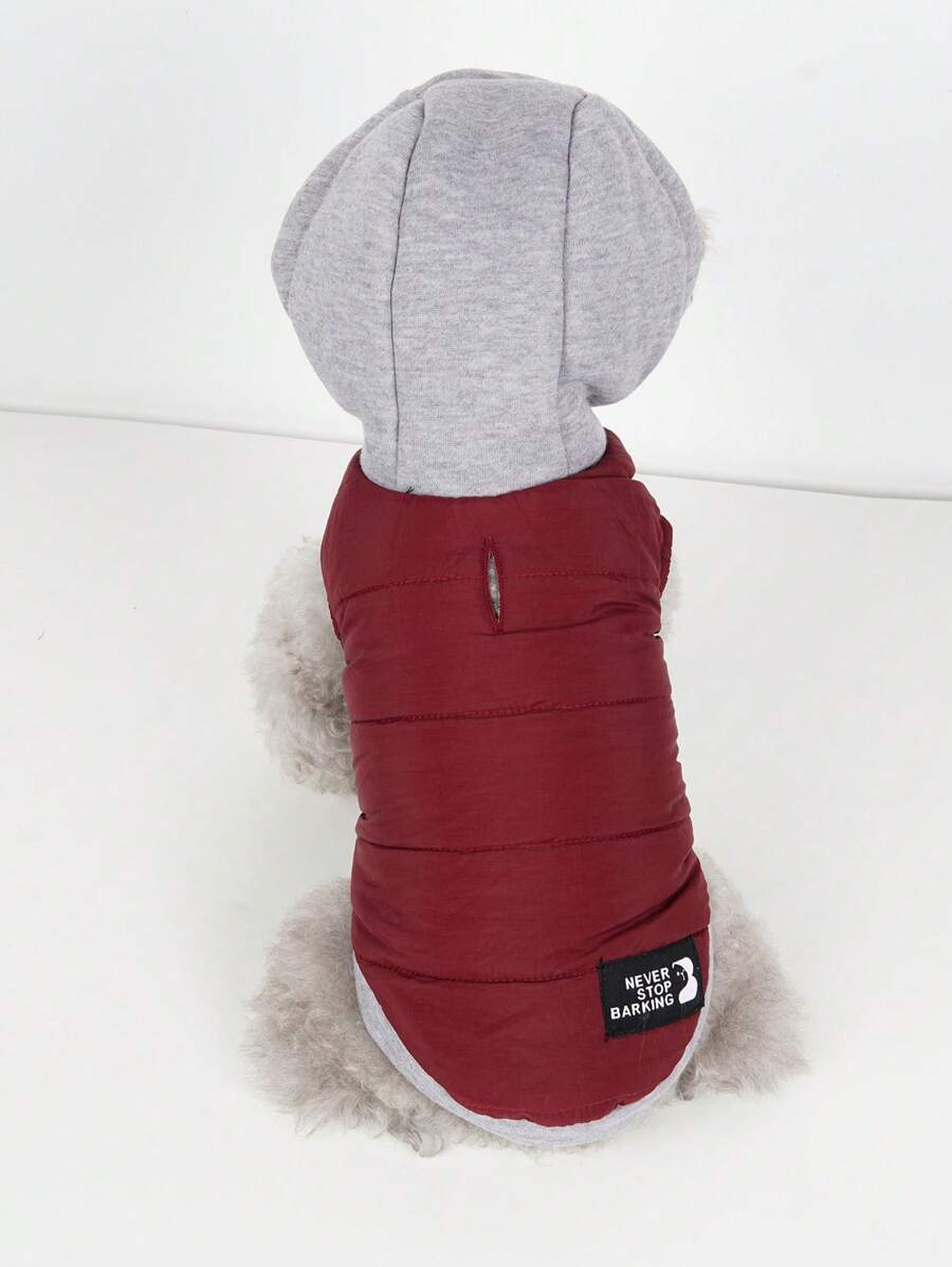 Pet Dog Warm Hooded Sweater Vest, Autumn And Winter Fashion Thickening Jacket For Small And Medium Dogs - Red - View 1