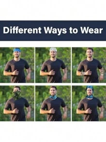 防晒防紫外线 4 件/包 17.8*9.6 英寸吸汗透气防沙、防尘、防晒运动无缝头带，男女皆宜，适合户外活动：骑行、滑雪、徒步、登山、钓鱼等，滑雪面罩，适合骑自行车、骑摩托车和滑雪 - 彩色 - 查看 9