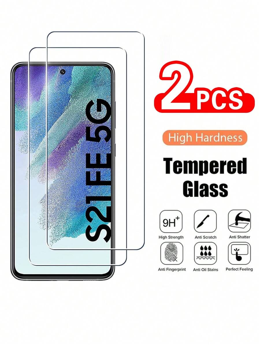 1-5 chiếc Kính cường lực Tương thích với Samsung Thiên hà S21FE 5G s20fe A54 A53 A52 A73 Màn Sự bảo vệ Tương thích với Samsung A14 A34 A23 A72 A33 5G Ly - gói 2 mảnh - Xem 1