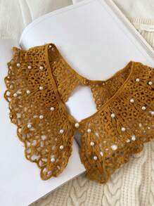 1入任意顏色的女式裙子或上衣蕾絲領,夏季中空披肩,防曬配件 - 彩色 - 查看 8