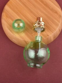 創意圓形25毫升香水噴霧器，採用玻璃材質及彩色鑲嵌水晶壓式瓶身設計，便攜式細霧噴霧器容器 - 綠色 - 查看 2