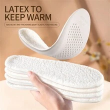 1 Pair Brown Winter Warm Heated Cashmere Thermal Insoles Thicken Soft Breathable Insoles For Man Woman Boots Pad Soles - White - View 2