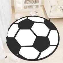 1 件圓形人造羊絨地毯地墊,防滑、柔軟、防污、抗疲勞、可水洗,適用於客廳和臥室