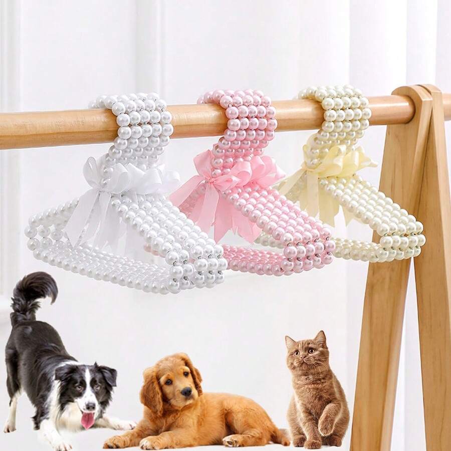 1 Pieza Gancho Para Ropa De Mascotas De Perlas De Color Al Azar Para La Organización De Ropa De Perros Y Gatos - Multicolor - Ver 1