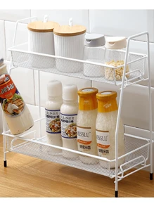 2 Tier Kitchen Bathroom Organizer Shelf - Multicolor - View 2