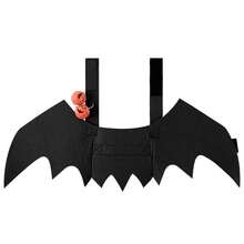 Ropa de gato, disfraces de perro para Halloween, ropa de mascota con alas de murciélago y campana, disfraces de Halloween - Negro - Ver 5