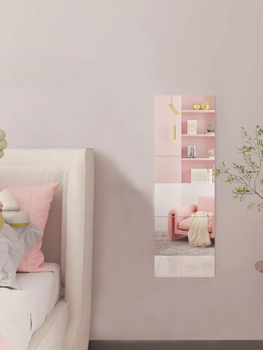 Set de 4/3/1 pegatinas de espejos cuadrados para pared, el mejor regalo - Plateado - Ver 1