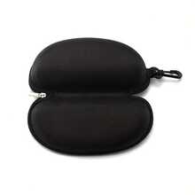 1pc Men's Sunglasses Case With Hook, Zipper Closure, Can Be Used As Glasses Case Or Eyeglasses Box - Black - View 4