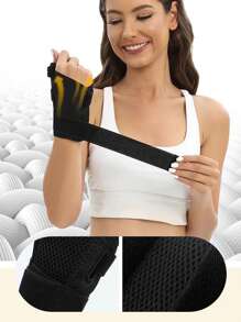 1 件黑色拇指手腕穩定支架,具有壓縮和通風支持,適用於手腕和拇指肌腱炎 - 黑色 - 查看 5