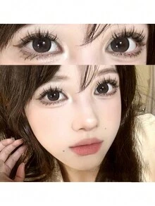 1副（2片）彩色隐形眼镜新到货。外观自然的彩色隐形眼镜，发货快，使用1年，适合日常佩戴，万圣节装饰 - 灰奶色 - 查看 8