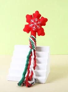 1入組聖誕繩索毛絨玩具適用於寵物,嚼抵抗卡通自娛樂狗狗和貓玩具,寵物用品(適用於寵物僅有)