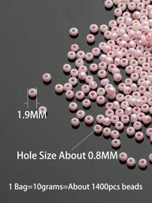 1400pcs 1.9mm Cream Series Glass Beads For Diy Bracelet And Necklace Making - Dusty Pink - View 4