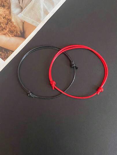 Black Simple Double-layered Bracelet