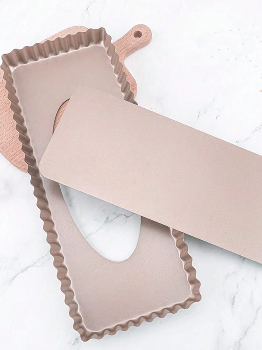 Rectangular Live Bottom Fruit Pizza Batch Lace Baking Pan 2pcs - Champagne - View 1