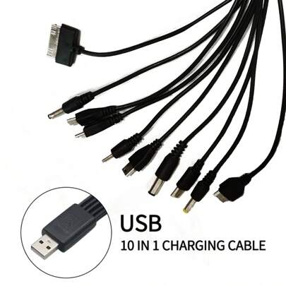 10 合 1 Micro USB 多電纜充電器手機充電線多合一 USB 轉多端口電纜