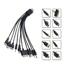 Cargador 10-EN-1 micro USB cargador cabos para teléfonos móviles todo en uno USB a multipuerto cabos - Negro - Ver 3