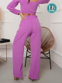 Women Pants - 紫羅蘭色 - 查看 3