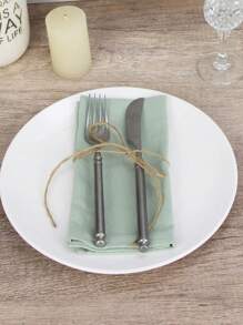 6 件柔软舒适餐巾，方形褶边，多功能餐巾，适合晚餐、派对、鸡尾酒会、婚礼