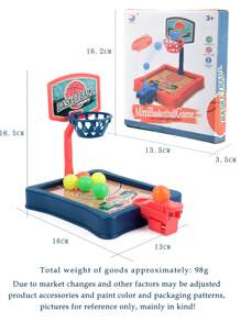 盒手指射擊籃球玩具，桌上 2 人射擊遊戲，迷你籃球遊戲，適合兒童運動比賽和親子互動，益智玩具，顏色隨機 - 藍色 - 查看 6