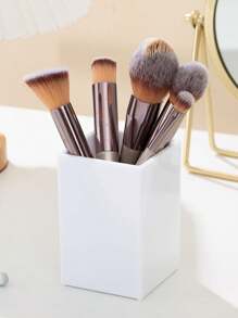 Makeup Brush Storage Organizer, 1pc Multifunctional Makeup Brushes Dryer Large Capacity Organizer Holder Stand, Tray Support Display Suitable For Vanity, Bathroom Countertops, Cabinets To Hold Eye/Lip Pencils, Lip Gloss, Liners, Lipstick, Concealers, Room, Home, Bedroom, Bathroom, House, Pink Room, Living Travel Stuff, Gift Bag, Gifts For Mom, Dad, Men, Friends - White - View 4