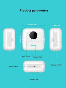 迷你便攜式照片印表機，考題印表機，附 5 卷熱感紙，適用於二維碼、待辦事項清單等的印表機，日常想法表達列印，列印每時每刻也適合辦公室 - 白色 - 查看 9