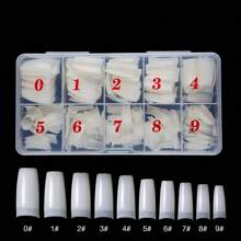 500 Piezas Consejos De Uñas Postizas Francesas Naturales Con Caja, Herramienta De Manicura Con Uñas Acrílicas Falsas - Caqui - Ver 1