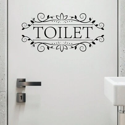 1pc Pvc Material Self-Adhesive Toilet Door Sticker For Home Decor Or Restroom Indication,Stickers,Wall Decal, Vinyl Decal For Home Decorations,Spring Decoration Items Refresh Your Home,Rama Decoration Stickers