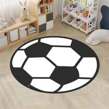 1 件圓形人造羊絨地毯地墊,防滑、柔軟、防污、抗疲勞、可水洗,適用於客廳和臥室
