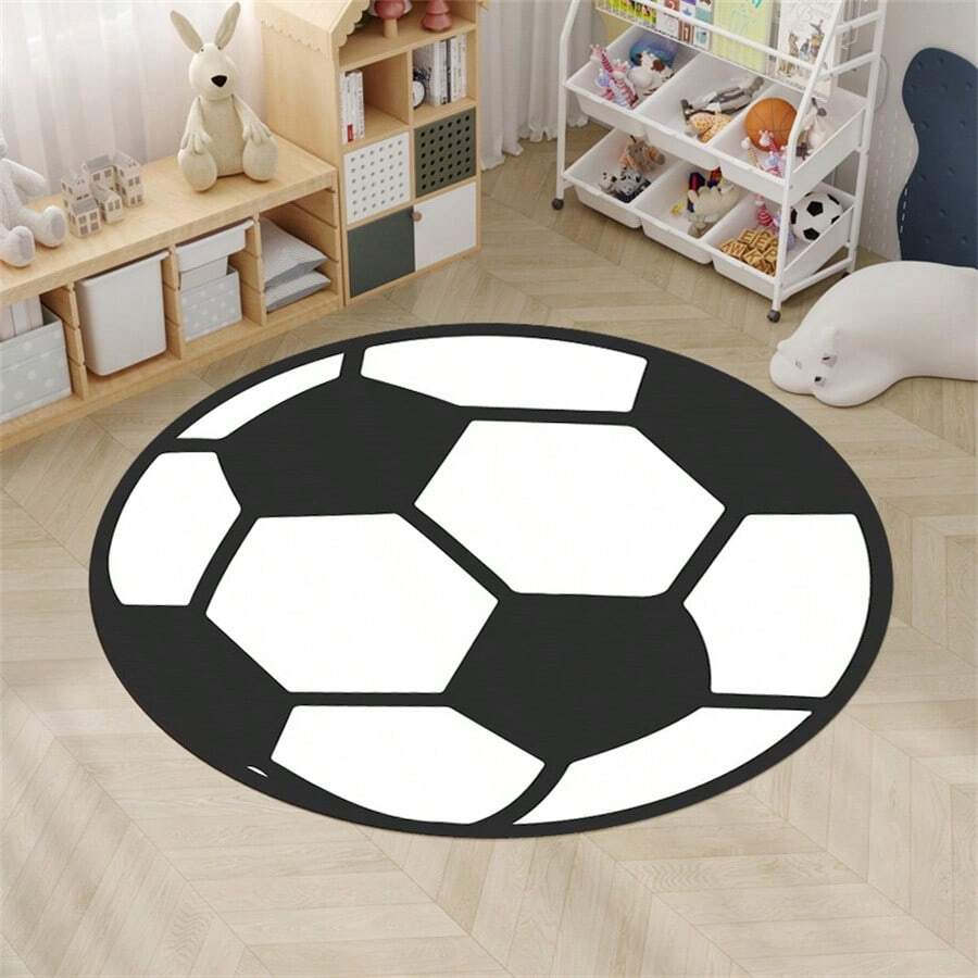 1 件圓形人造羊絨地毯地墊,防滑、柔軟、防污、抗疲勞、可水洗,適用於客廳和臥室